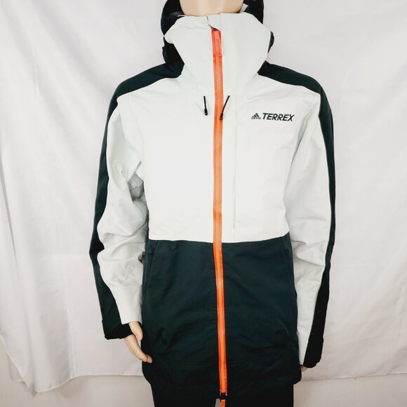 Adidas Terrex Post-Consumer Snow Jacket 'White Green' HC7727 - Men's Small - Picture 2 of 16